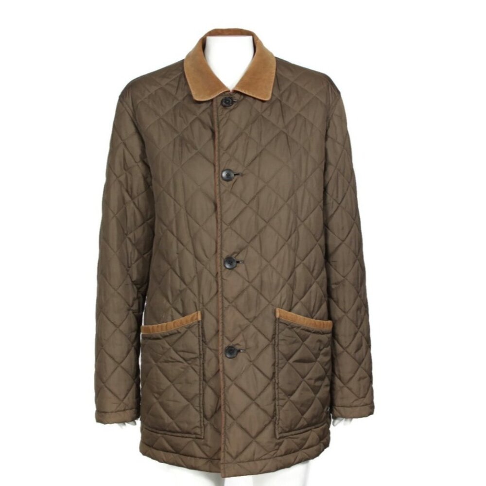 NEW YORKER Reverisble Quilted Brown Orange Corduroy Men's Jacket Coat sz L /046